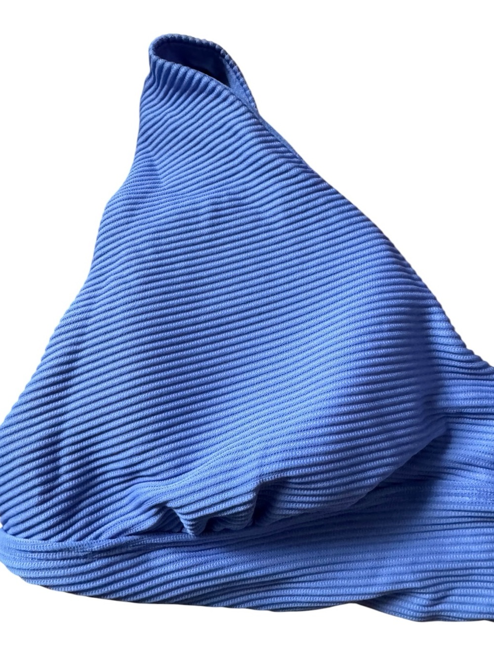 George NWT Lot 2 Ribbed Long Line Triangle Bikini Top XL Black Blue Beach - Picture 8 of 10